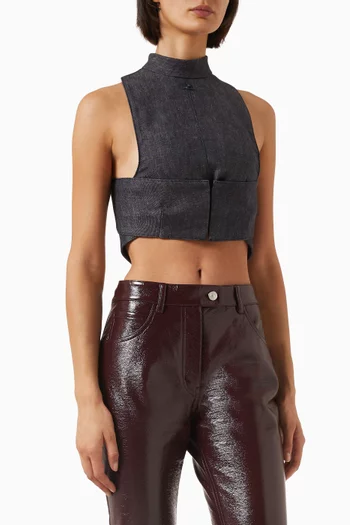 Mockneck Top in Denim