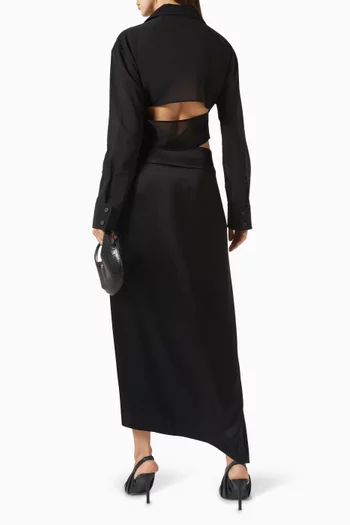 Cropped Shirt in Cotton-blend