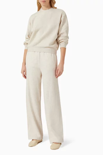 سويت شيرت كلاسيكي بفتحة رقبة مستديرة صوف قطني