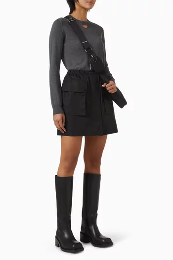 Cargo Mini Skirt in Re-Nylon