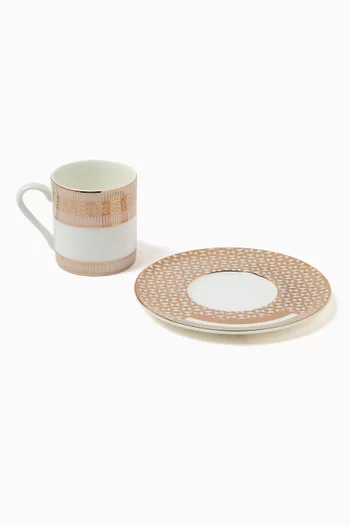Espresso Cups & Saucers in Porcelain, Set of 6