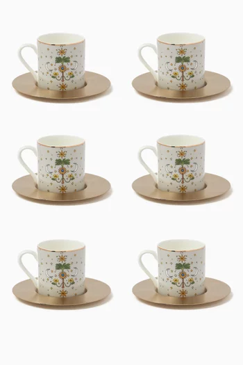 Nouri Espresso Cups & Saucers. Set of 6