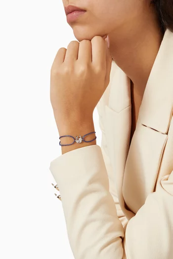 Trio Sparkle Letter 3ein Diamond Thread Bracelet in 18kt White Gold
