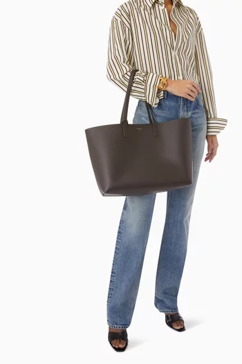 E/W Shopping Bag in Leather