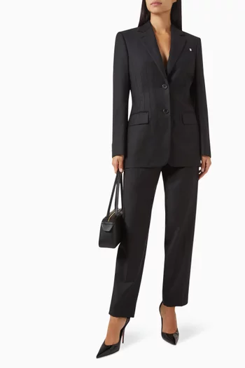 Tapered-leg Pants in Wool Twill