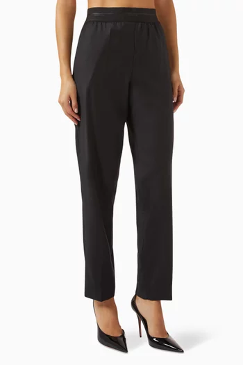 Tapered-leg Pants in Wool Twill