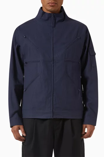 Zip High-neck Jacket in Cotton