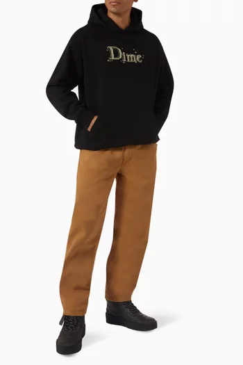 Embroidered Hoodie in Cotton-fleece