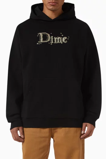 Embroidered Hoodie in Cotton-fleece