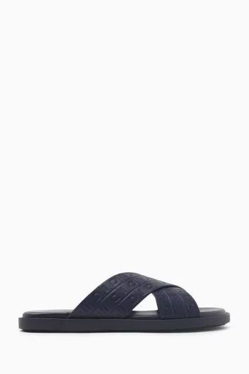 Gancini-embossed Sandals in Leather