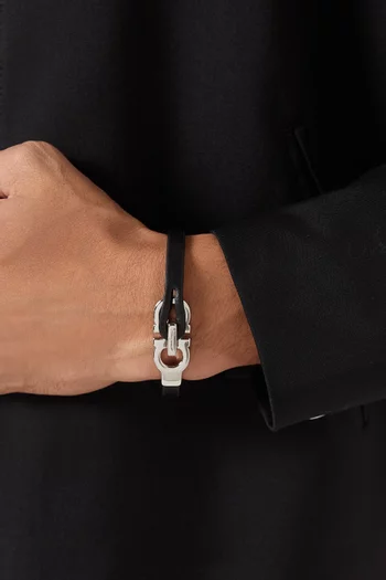 Gancini Bracelet in Leather