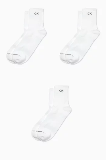 Ankle Socks in Cotton-blend, Set of 3