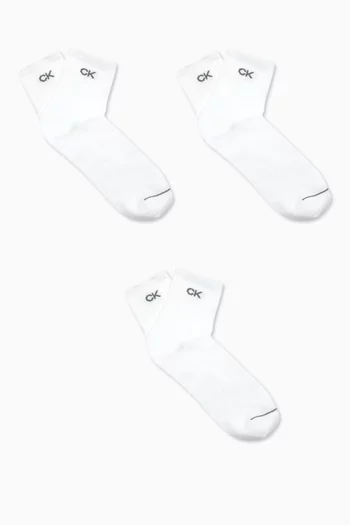 Ankle Socks in Cotton-blend, Set of 3