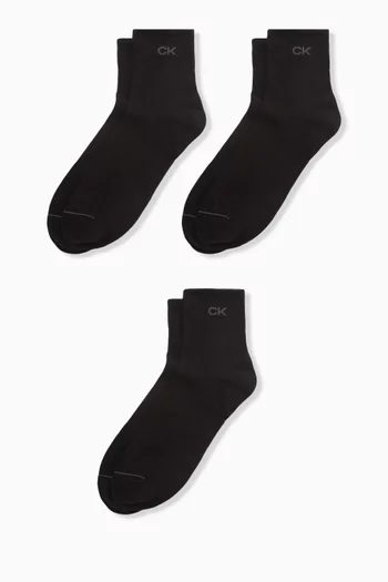 Ankle Socks in Cotton-blend, Set of 3
