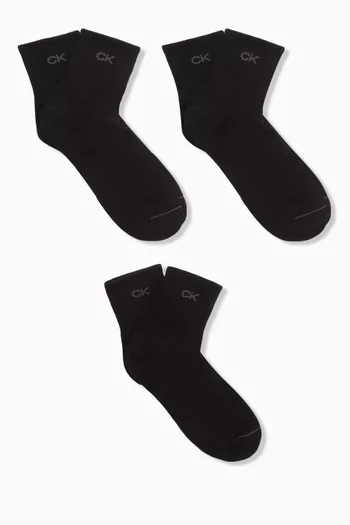 Ankle Socks in Cotton-blend, Set of 3