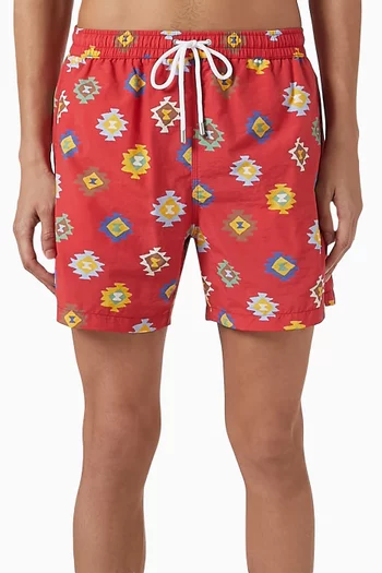 Kelim Drawstring Swim Shorts in Nylon