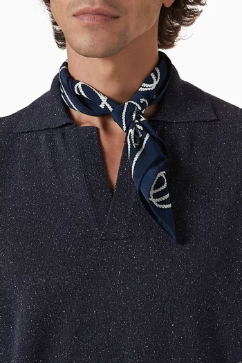 Rope-logo Bandana Scarf in Silk
