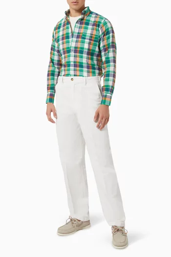 Flat Front Chino Pants in Cotton