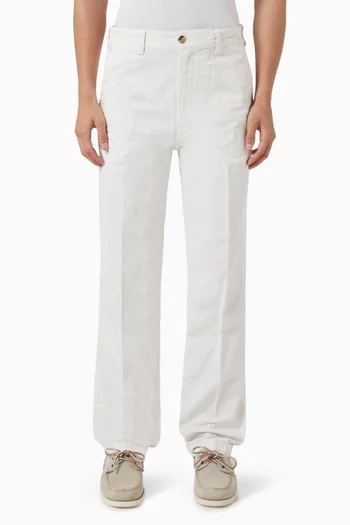 Flat Front Chino Pants in Cotton