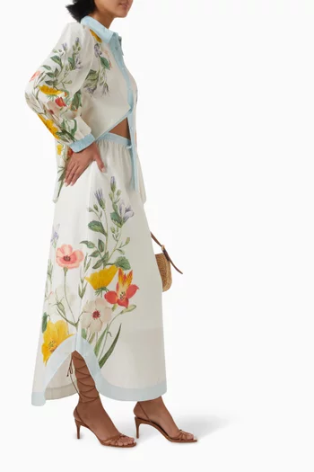 Rafferty Maxi Skirt in Linen & Cotton