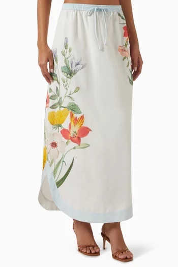 Rafferty Maxi Skirt in Linen & Cotton