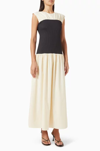Stefania Dress in Jersey & Poplin