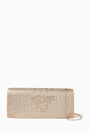 Vivien Embellished Clutch in Satin