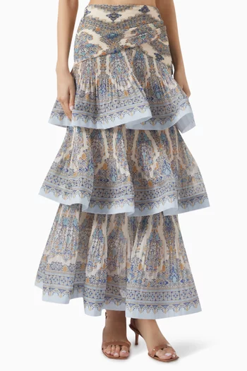 Tiered Pleated Skirt