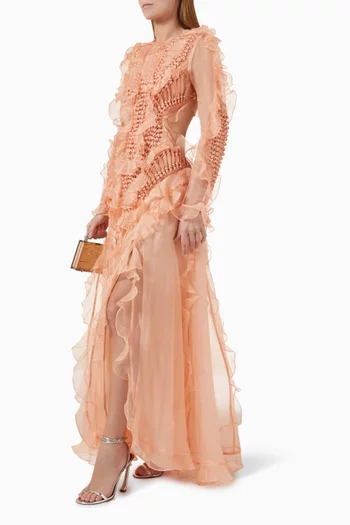 Balance Braided Maxi Dress in Silk-organza