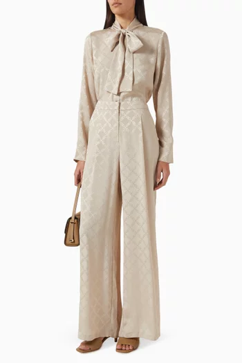 Allover Logo Blouse in Jacquard