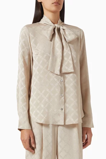 Allover Logo Blouse in Jacquard