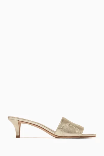 Merriam 50 Mule Sandals in Monogram-embossed Leather