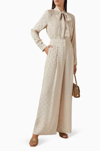 Allover Logo Wide-leg Pants