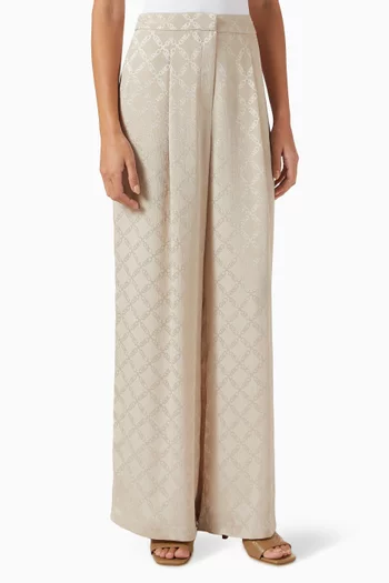 Allover Logo Wide-leg Pants