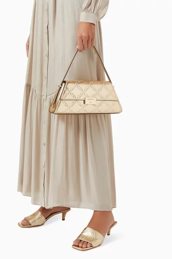 Medium Ludlow Top-handle Bag in Monogram-embossed Leather
