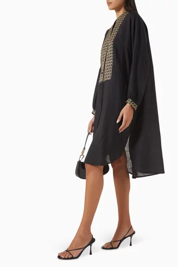 Embroidered Top in Ramie