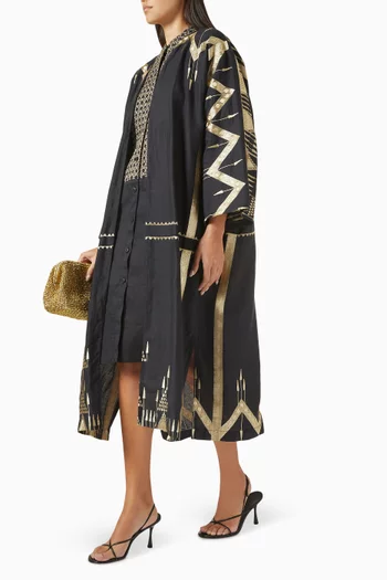 Open-front Kaftan in Ramie
