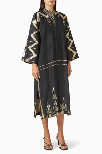 Open-front Kaftan in Ramie