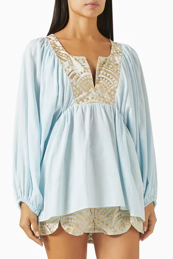 Embroidered Relaxed-fit Blouse