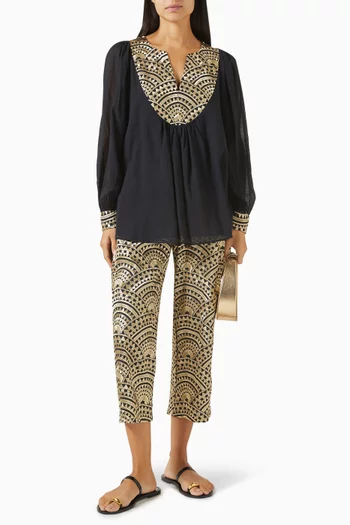 Embroidered Top in Cotton