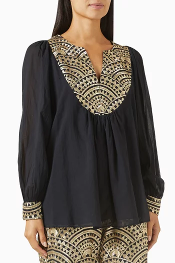 Embroidered Top in Cotton