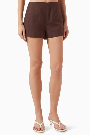 Florine Mini Shorts in Linen