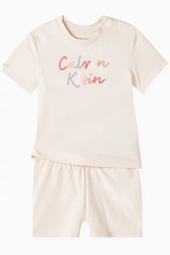 Colour Logo T-shirt & Shorts Set