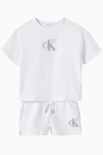 Boxy Logo T-shirt in Cotton