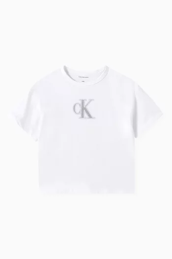 Boxy Logo T-shirt in Cotton