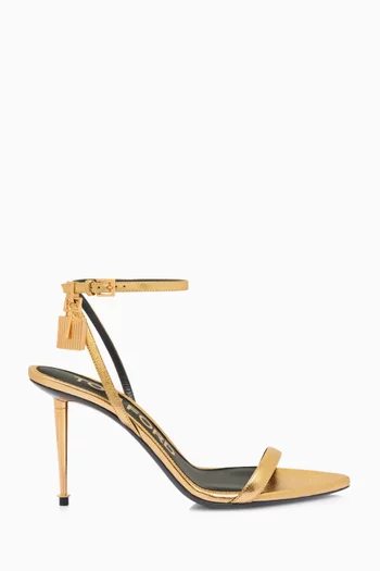 Naked 105 Padlock Sandals in Laminated Leather
