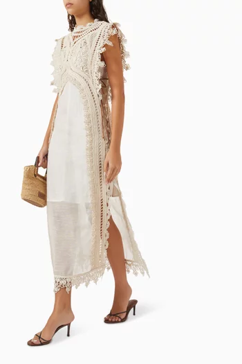 Illuminate Cornelli Maxi Dress in Silk Linen Organza