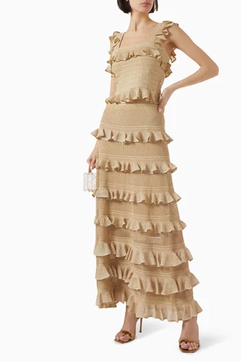 Illuminate Lace Frill Maxi Skirt