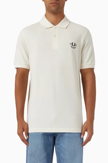 Club House Embroidered Polo Shirt in Cotton Piqué