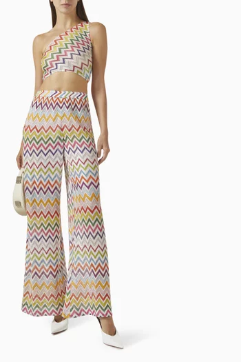 Zigzag Wide-leg Pants in Knit